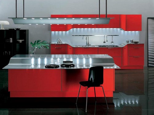 Cozinha Moderna Vermelha
